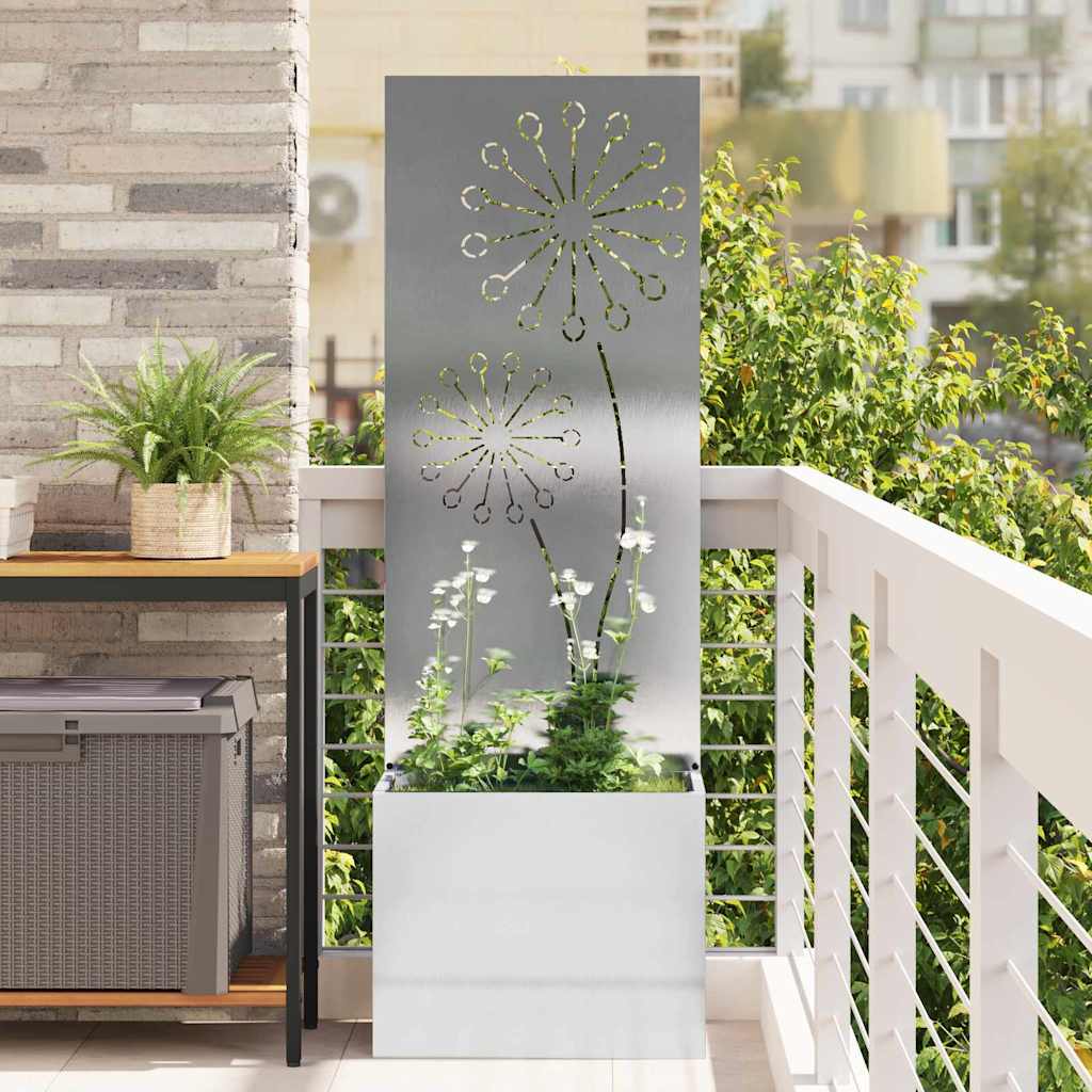 Voile brise-vue de jardin Argent 50 x 140 cm Inox