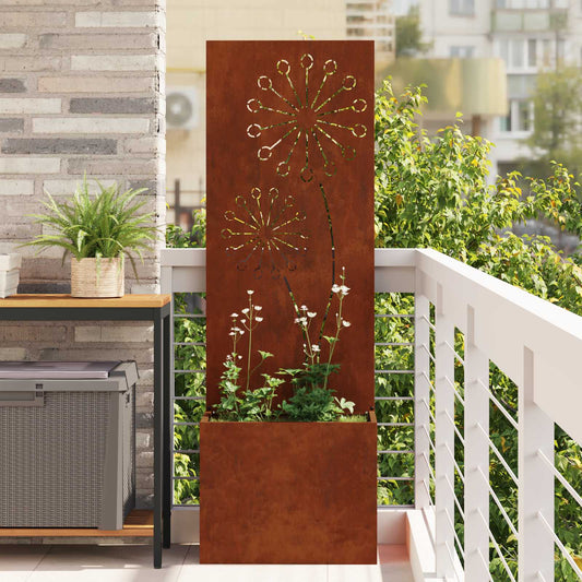 Garten Sichtschutz-Leinwand Rostig 50 x 140 cm Wetterfeststahl