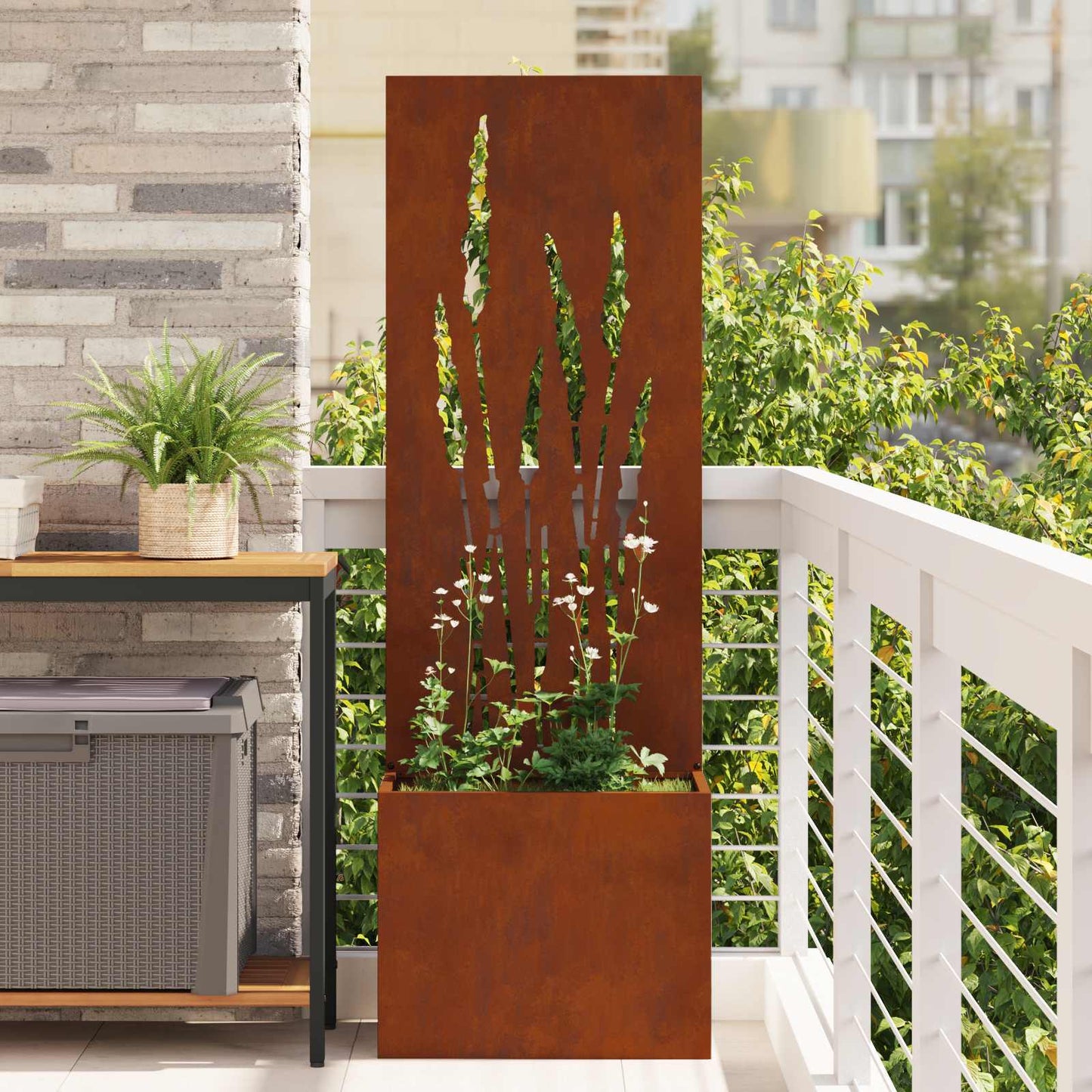 Garten Sichtschutz-Leinwand Rostig 50 x 140 cm Wetterfeststahl