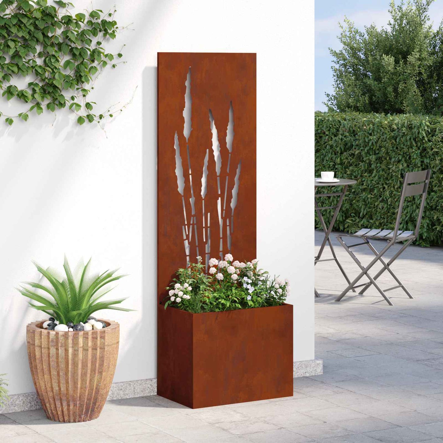 Garten Sichtschutz-Leinwand Rostig 50 x 140 cm Wetterfeststahl