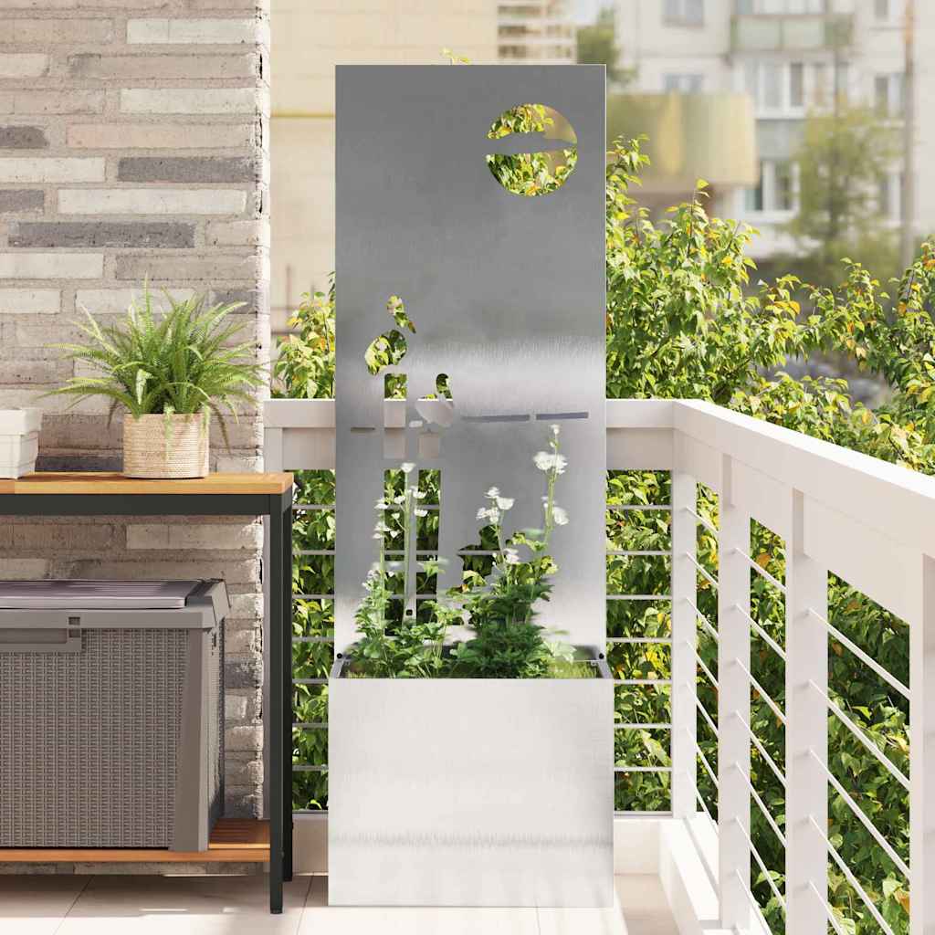 Voile brise-vue de jardin Argent 50 x 140 cm Inox