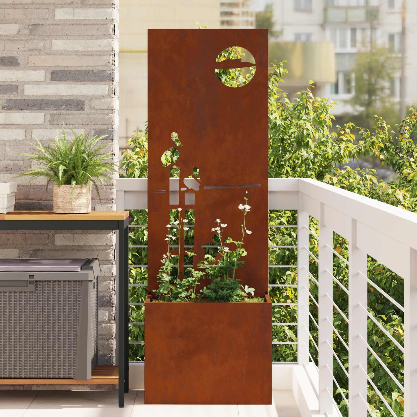 Garden Privacy Screen Rusty 50 x 32 x 150 cm