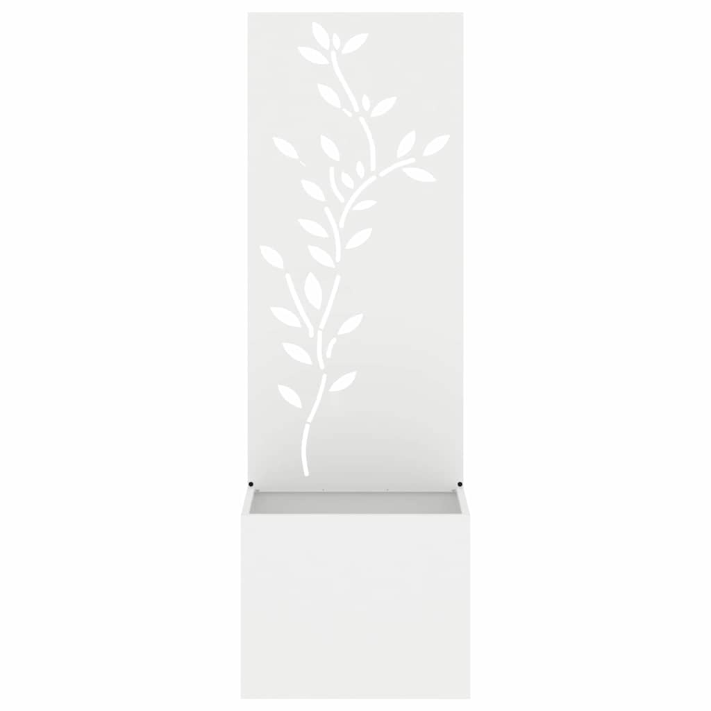 Garten Sichtschutz-Leinwand Floral Weiß 50 x 140 cm