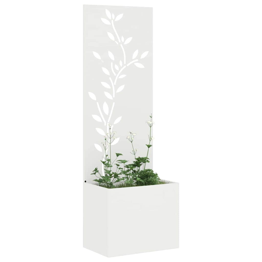 Garten Sichtschutz-Leinwand Floral Weiß 50 x 140 cm