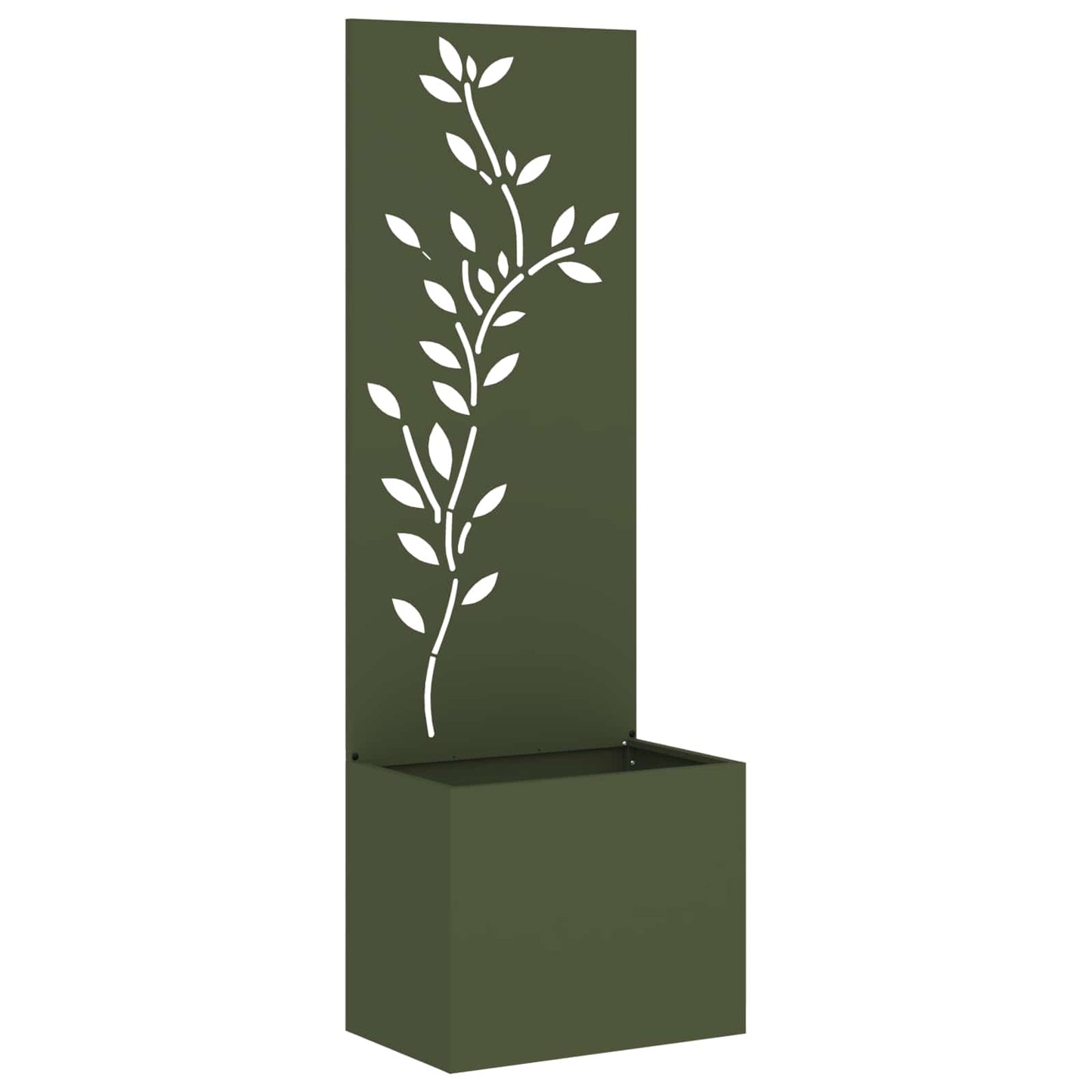 Brise-vue de jardin en toile Motif floral vert olive 50 x 140 cm