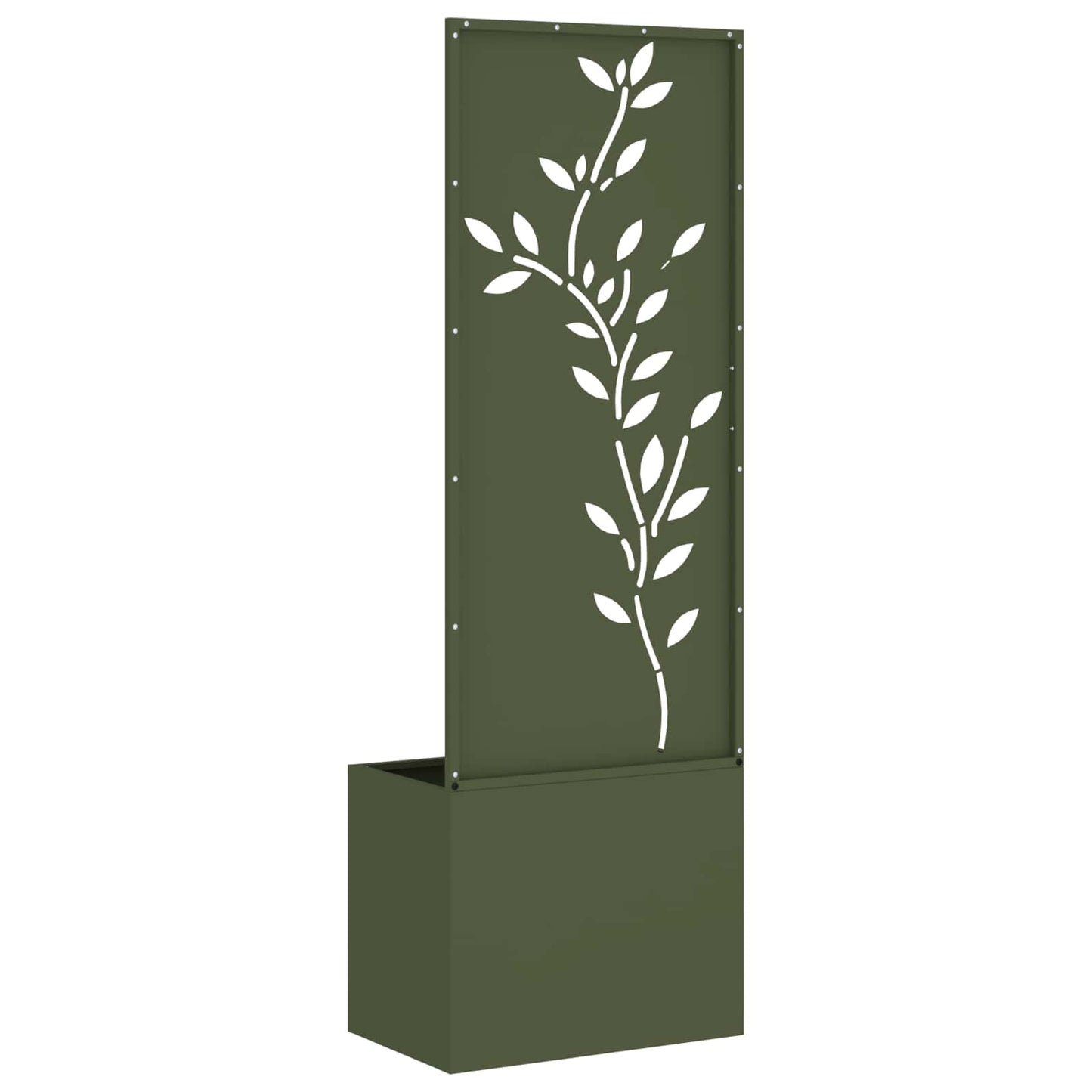 Brise-vue de jardin en toile Motif floral vert olive 50 x 140 cm