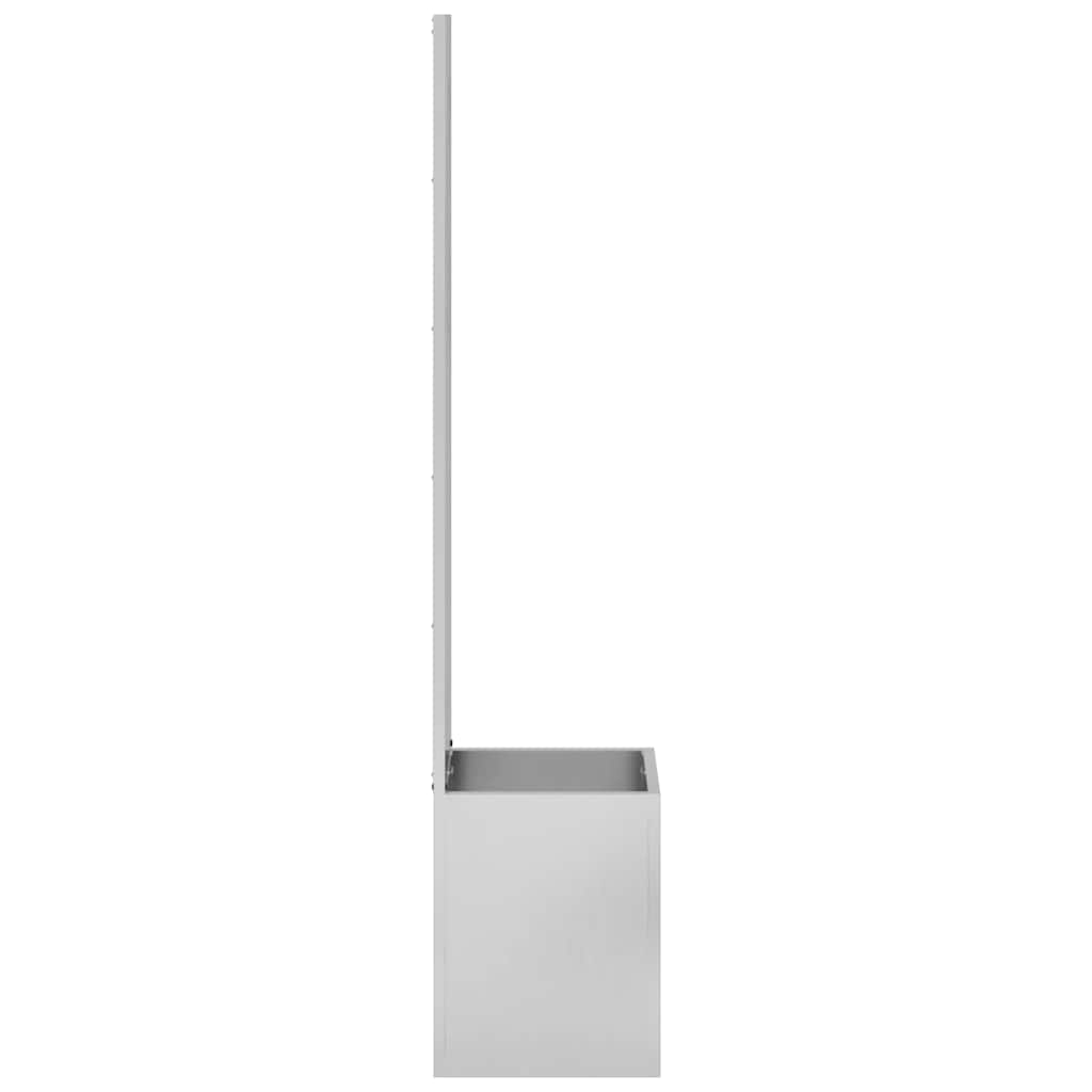 Garten Sichtschutz-Leinwand Floral Silber 50 x 140 cm Edelstahl