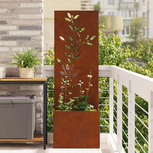 Garten Sichtschutz-Leinwand Rostig 50 x 140 cm Wetterfeststahl