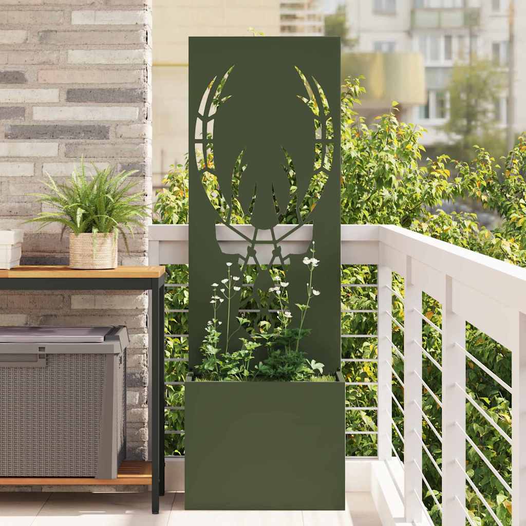 Voile brise-vue pour jardin motif animalier Vert olive 50 x 140 cm