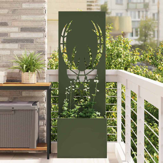 Garten Sichtschutz-Leinwand Tiermuster Olivgrün 50 x 140 cm