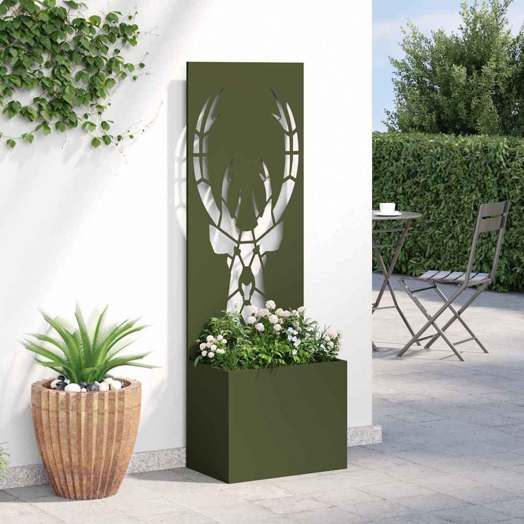 Voile brise-vue pour jardin motif animalier Vert olive 50 x 140 cm