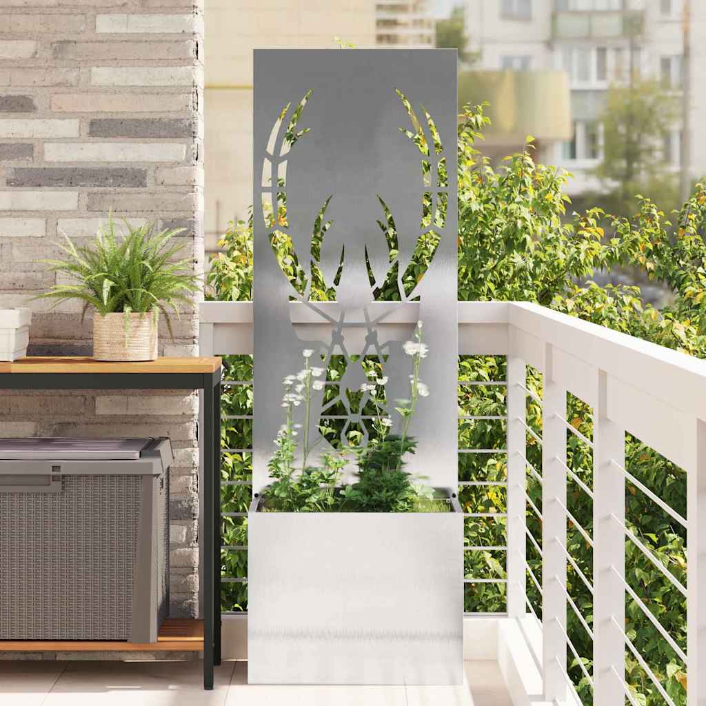Garten Sichtschutz-Leinwand Silber 50 x 140 cm Edelstahl