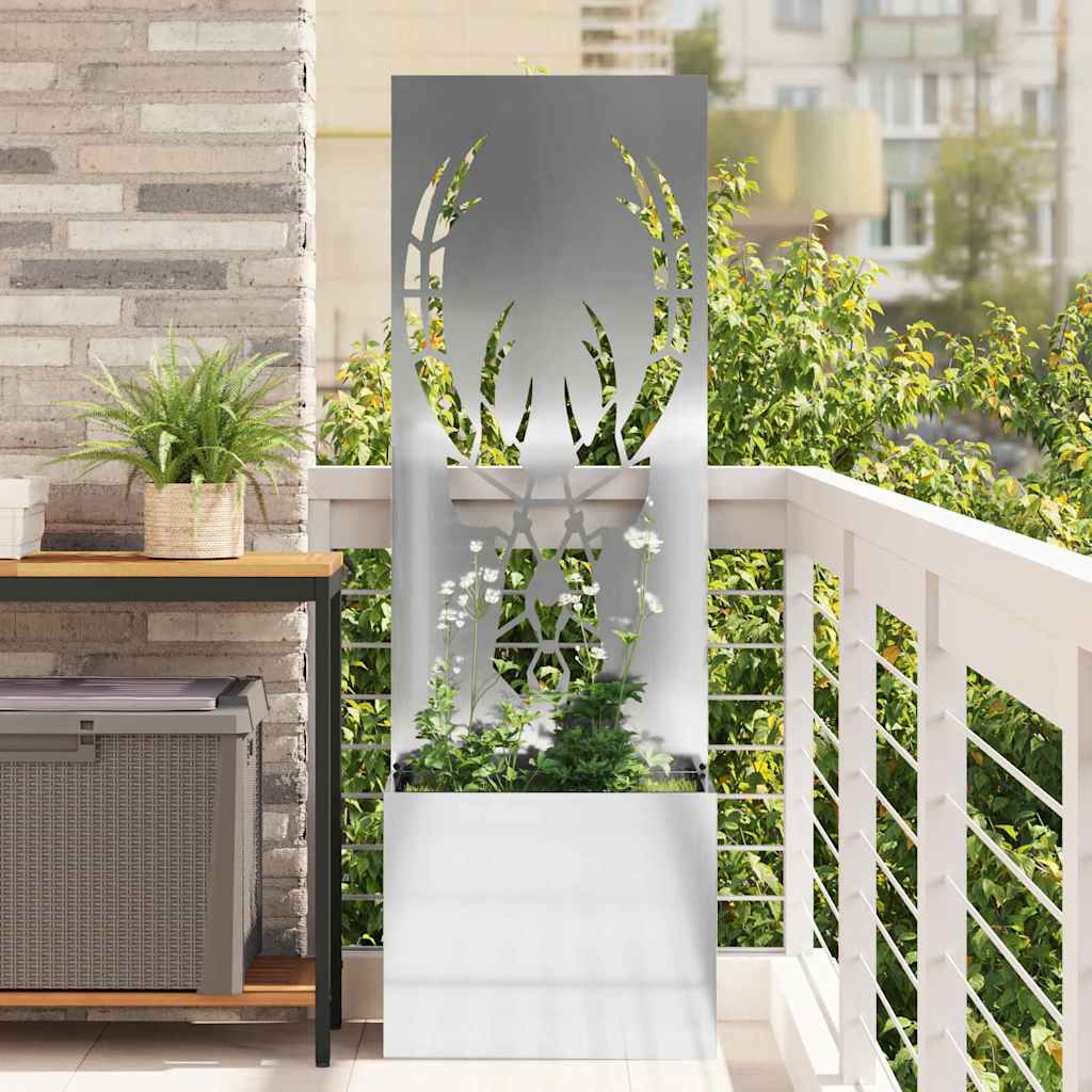Garten Sichtschutz-Leinwand Silber 50 x 140 cm Verzinkter Stahl