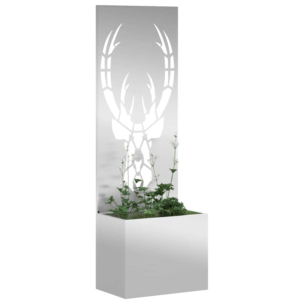 Garten Sichtschutz-Leinwand Silber 50 x 140 cm Verzinkter Stahl