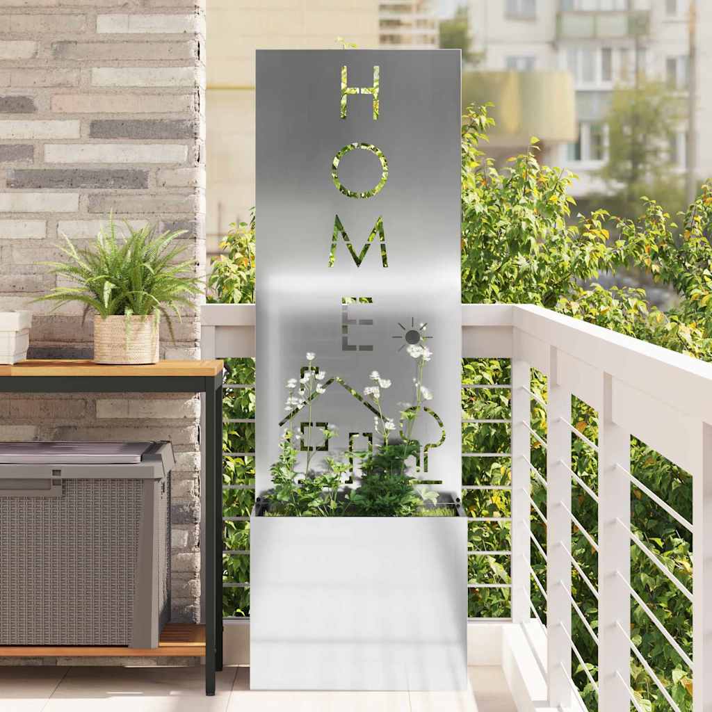 Garden Privacy Screen Silver 50 x 140 cm Galvanized Steel