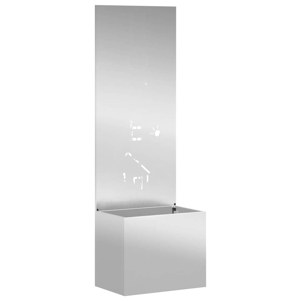Garden Privacy Screen Silver 50 x 140 cm Galvanized Steel