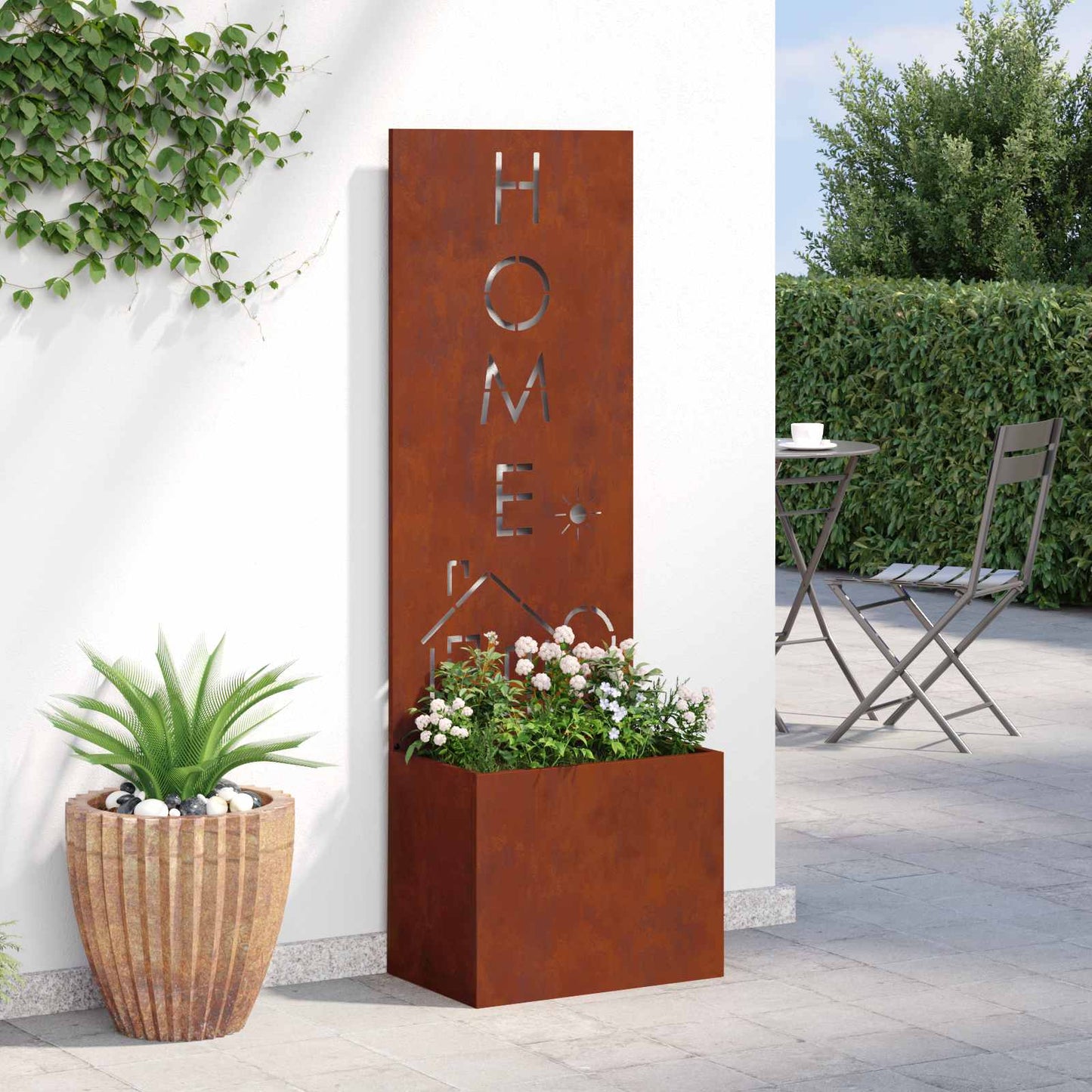 Garten Sichtschutz-Leinwand Rostig 50 x 140 cm Wetterfeststahl