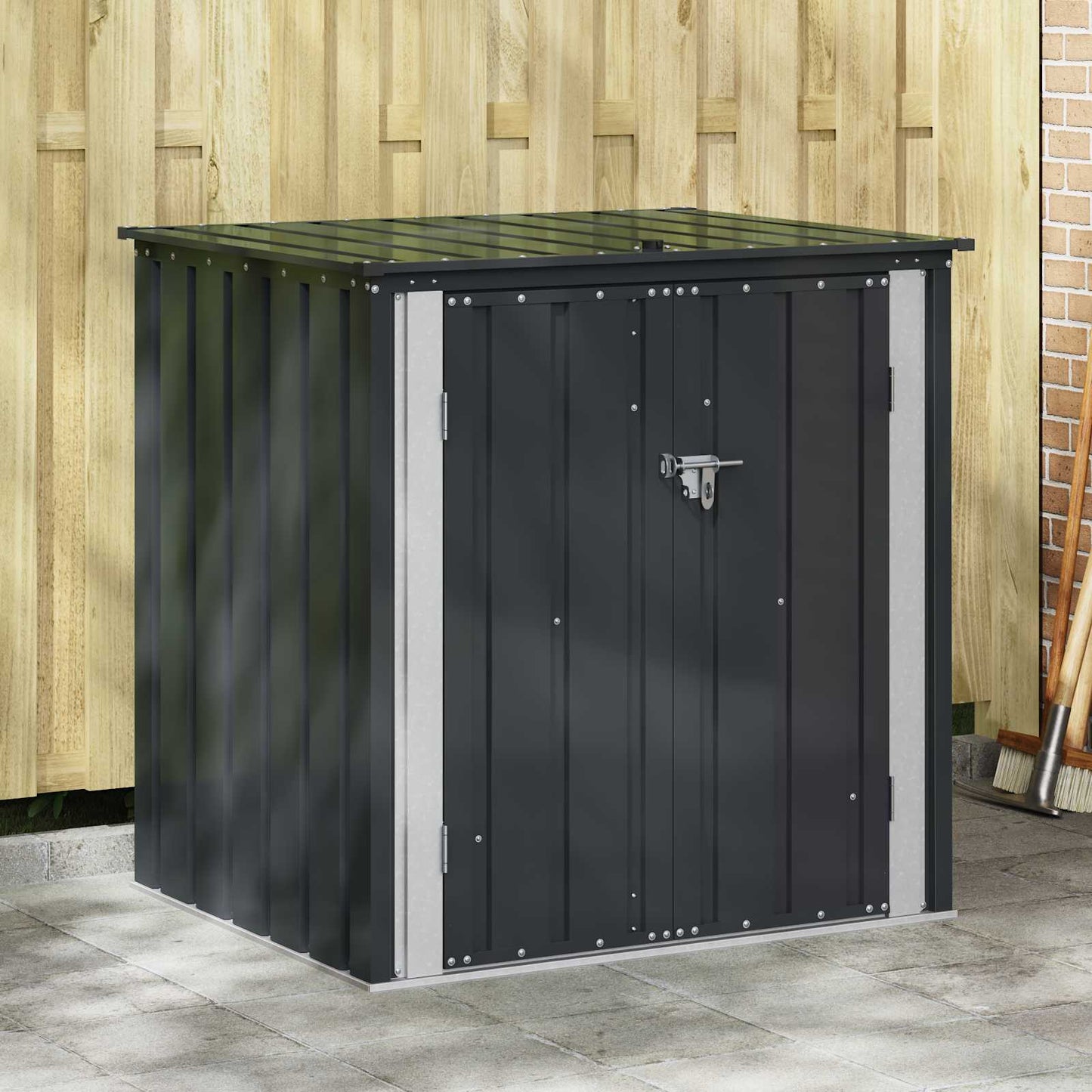 Gartenlagerbox Schwarz 101,5 x 82 x 100 cm Stahl