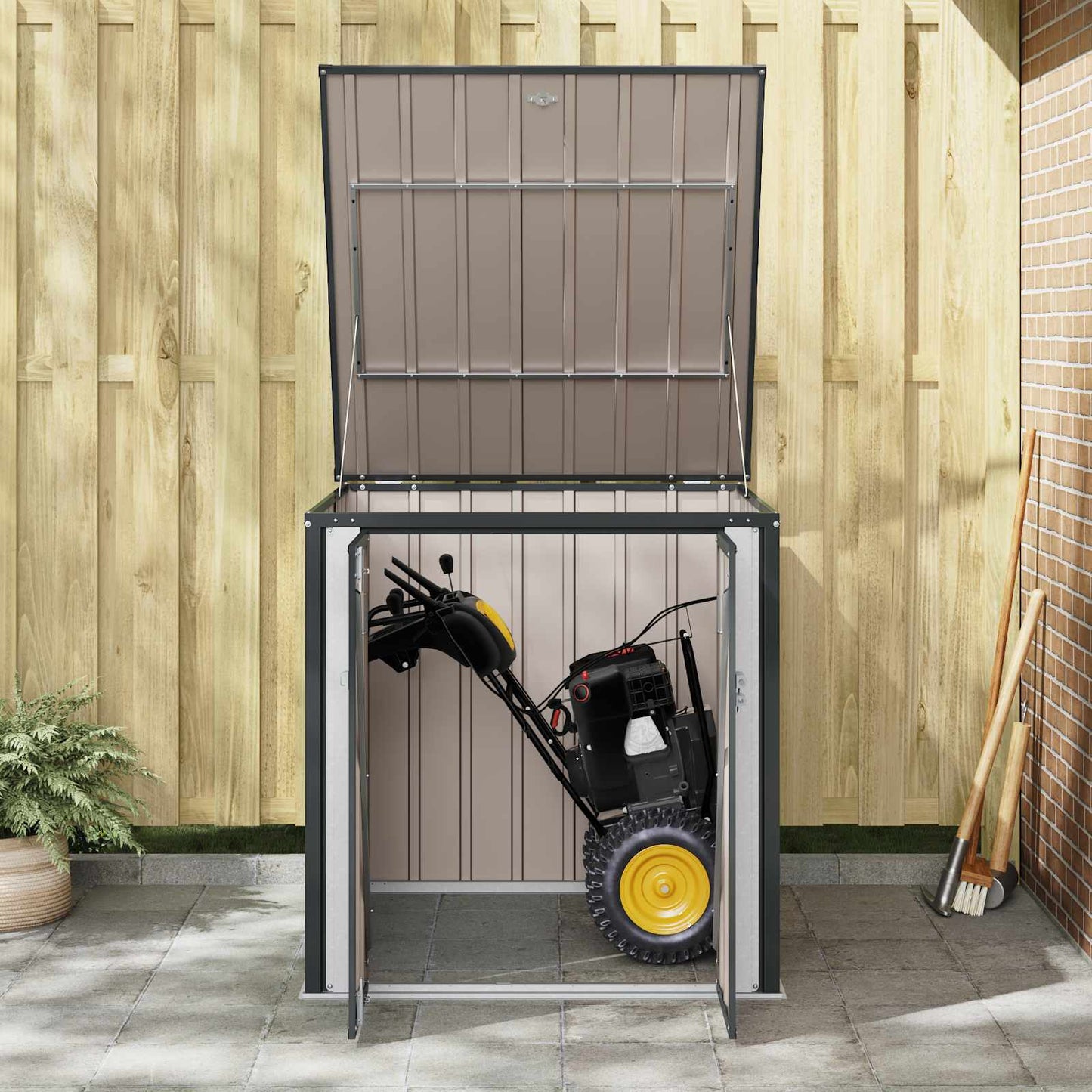 Gartenlagerbox Schwarz 101,5 x 107 x 100 cm Stahl