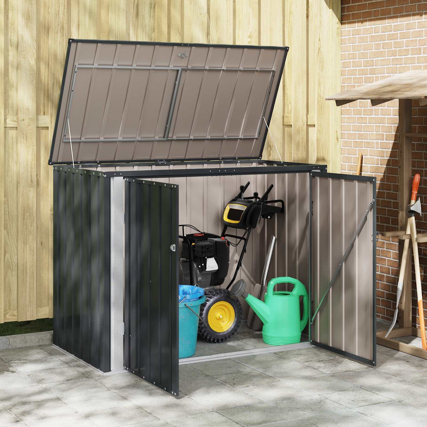 Gartenlagerbox Schwarz 151,5 x 82 x 110,5 cm Stahl