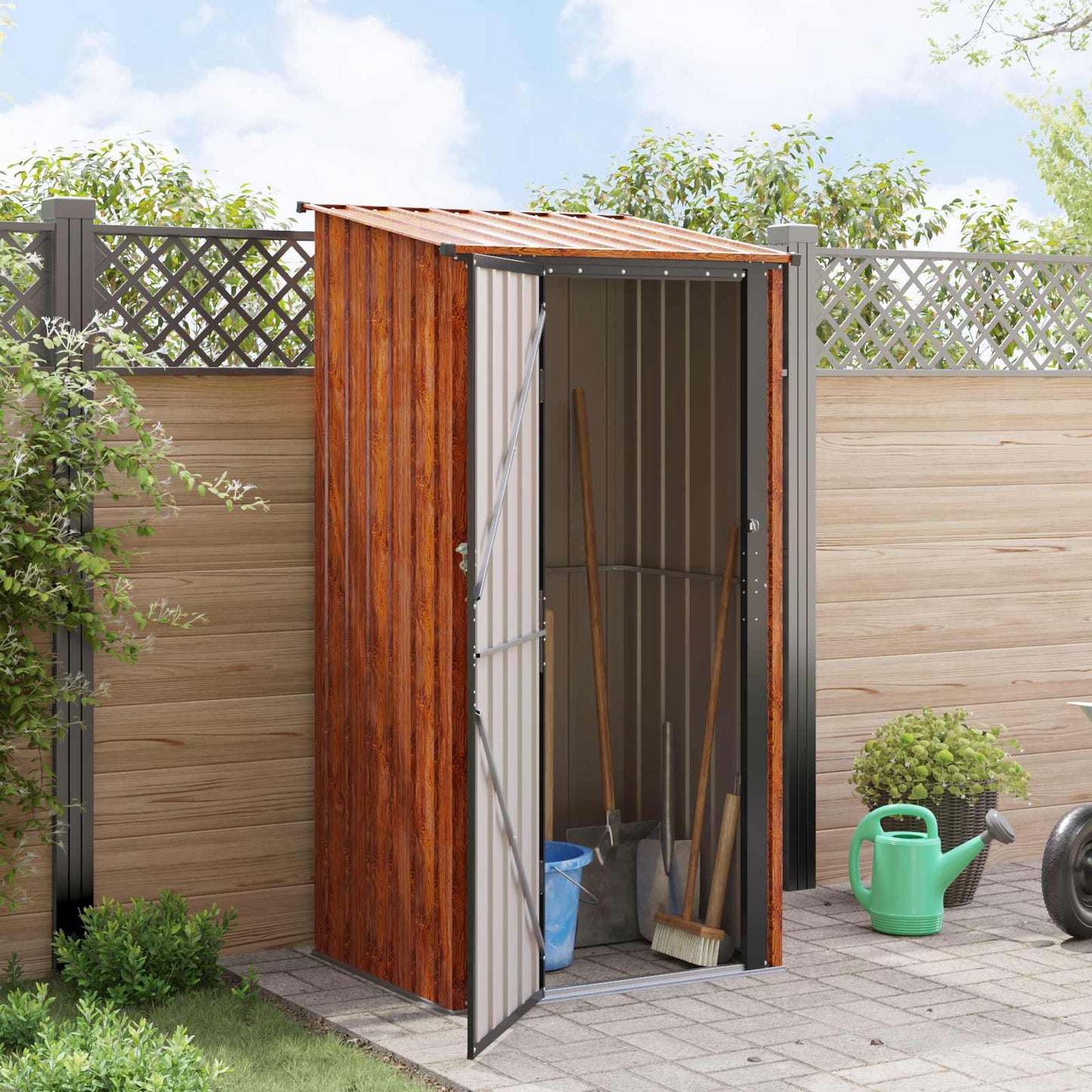 Gartenhütten Braun 103 x 86 x 200 cm Metall