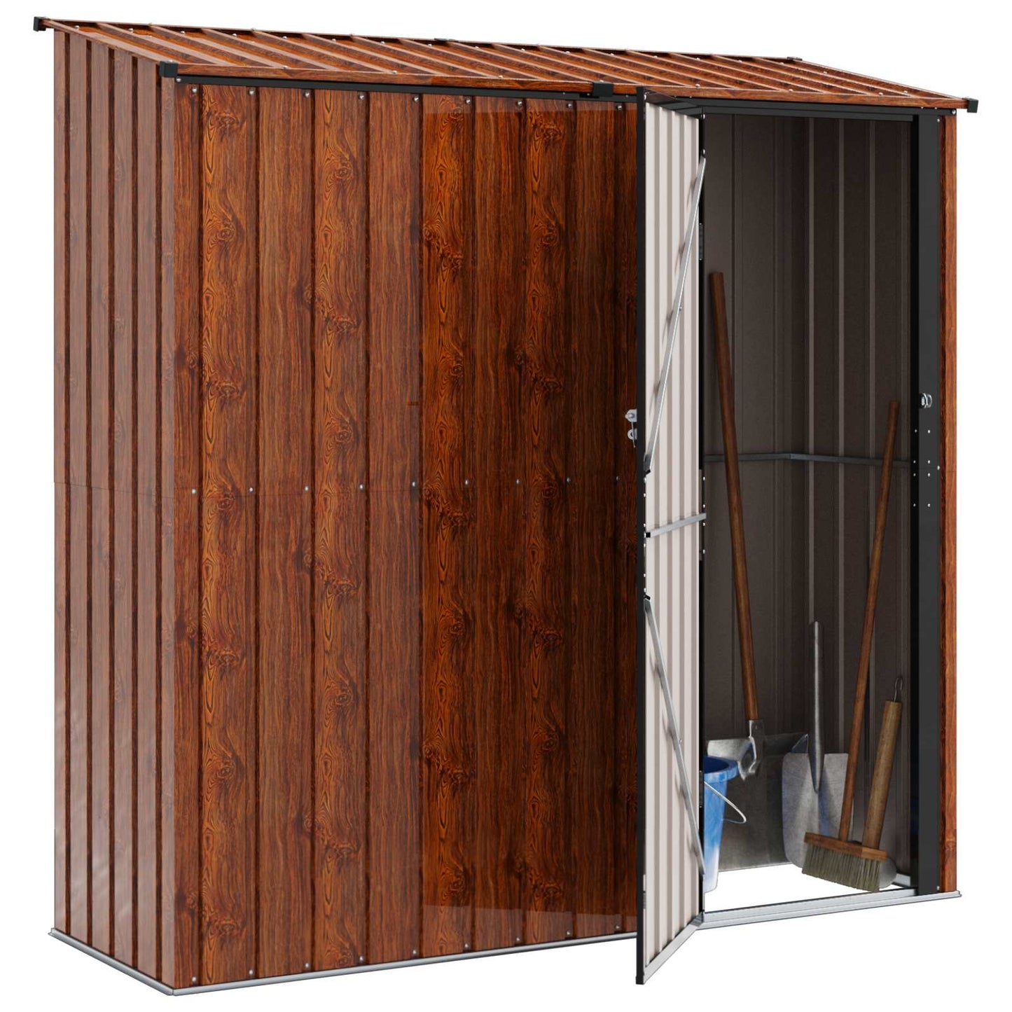 Gartenhütten Braun 203,5 x 73 x 200 cm Metall