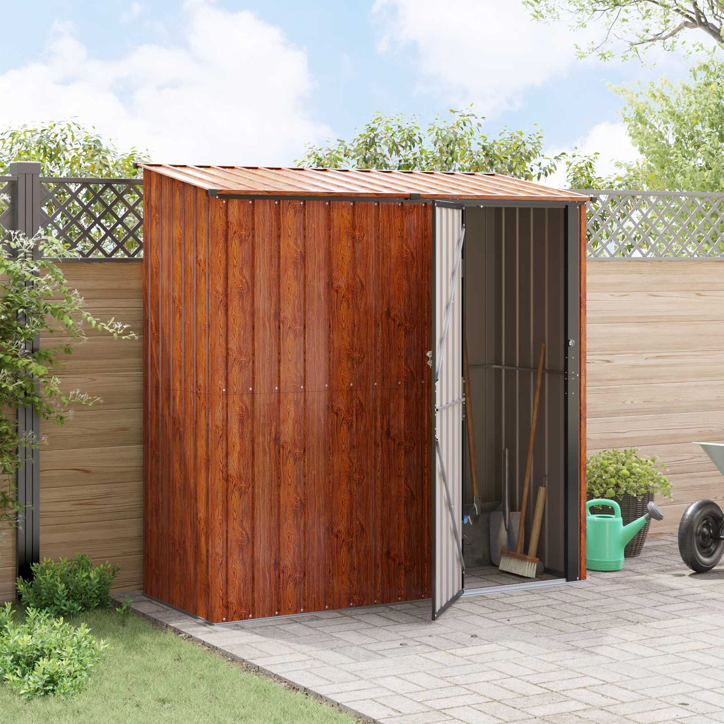 Gartenhütten Braun 203 x 85,5 x 200 cm Metall