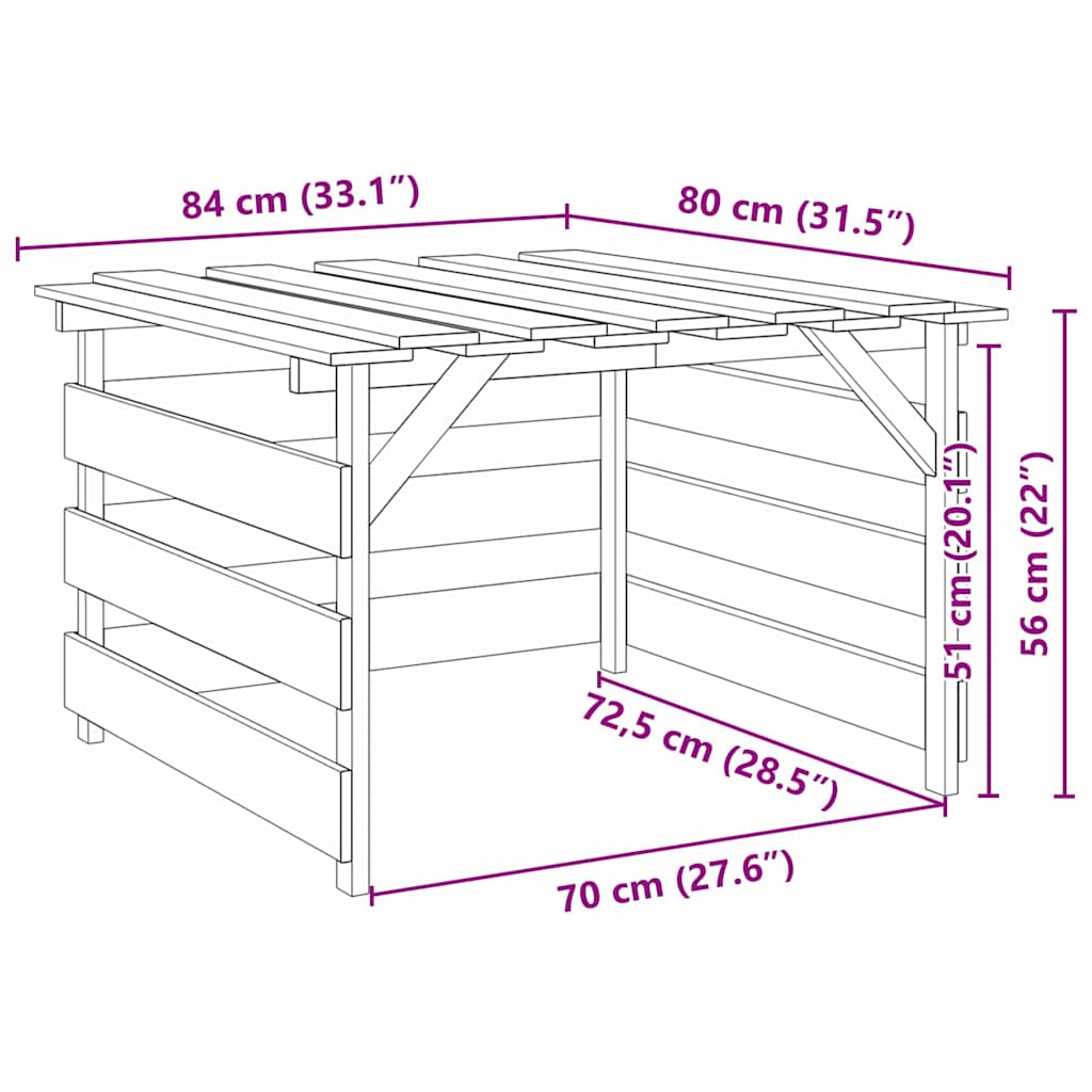 Rasenmäher Garage Braun 84 x 80 x 56 cm