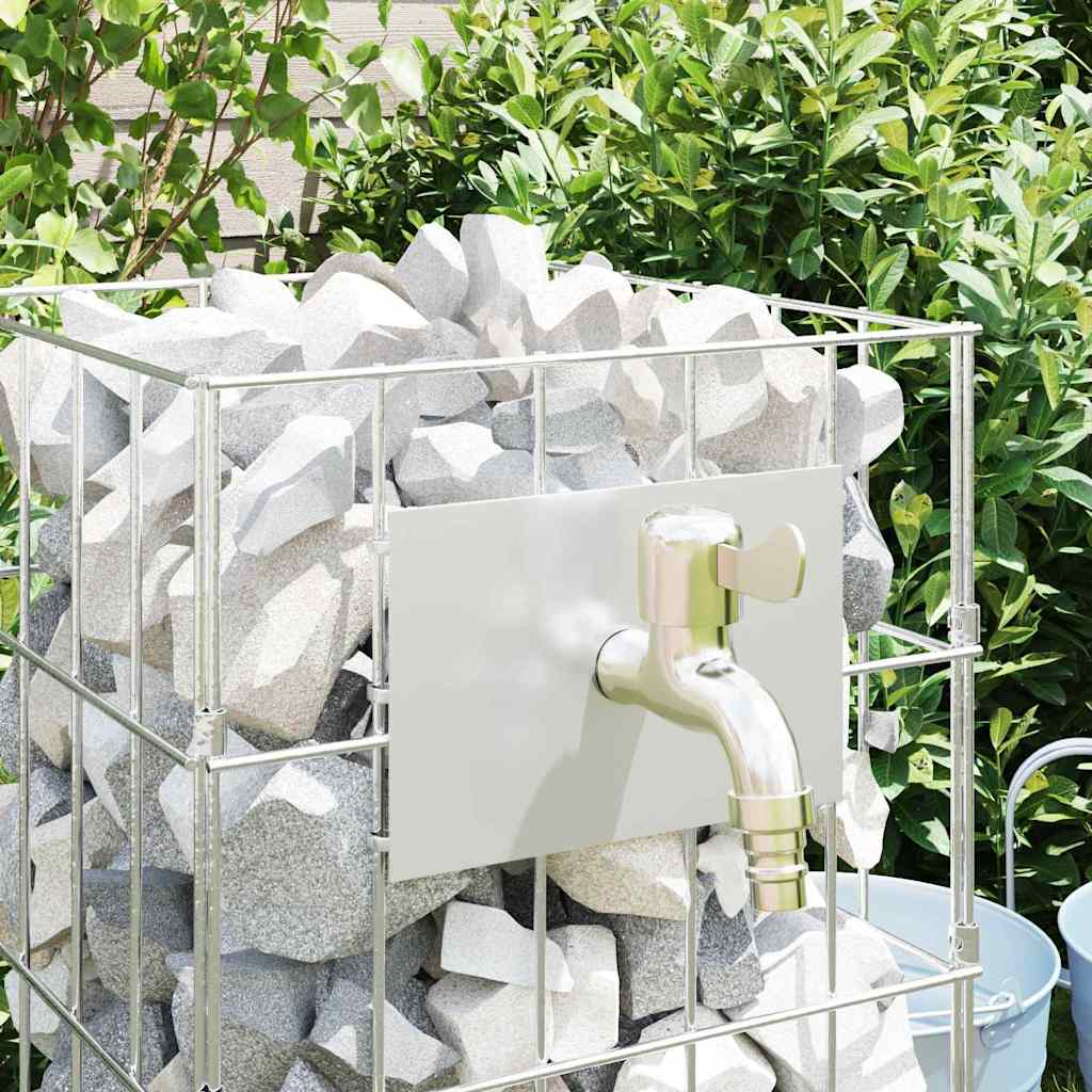 Gabionen Wasserhahn Silber 26 x 25 x 50 cm Edelstahl