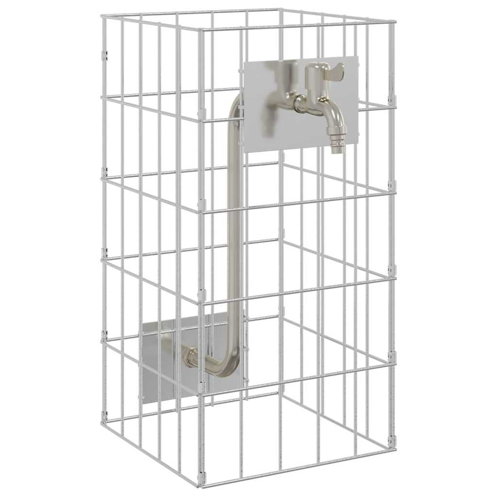 Gabionen Wasserhahn Silber 26 x 25 x 50 cm Edelstahl