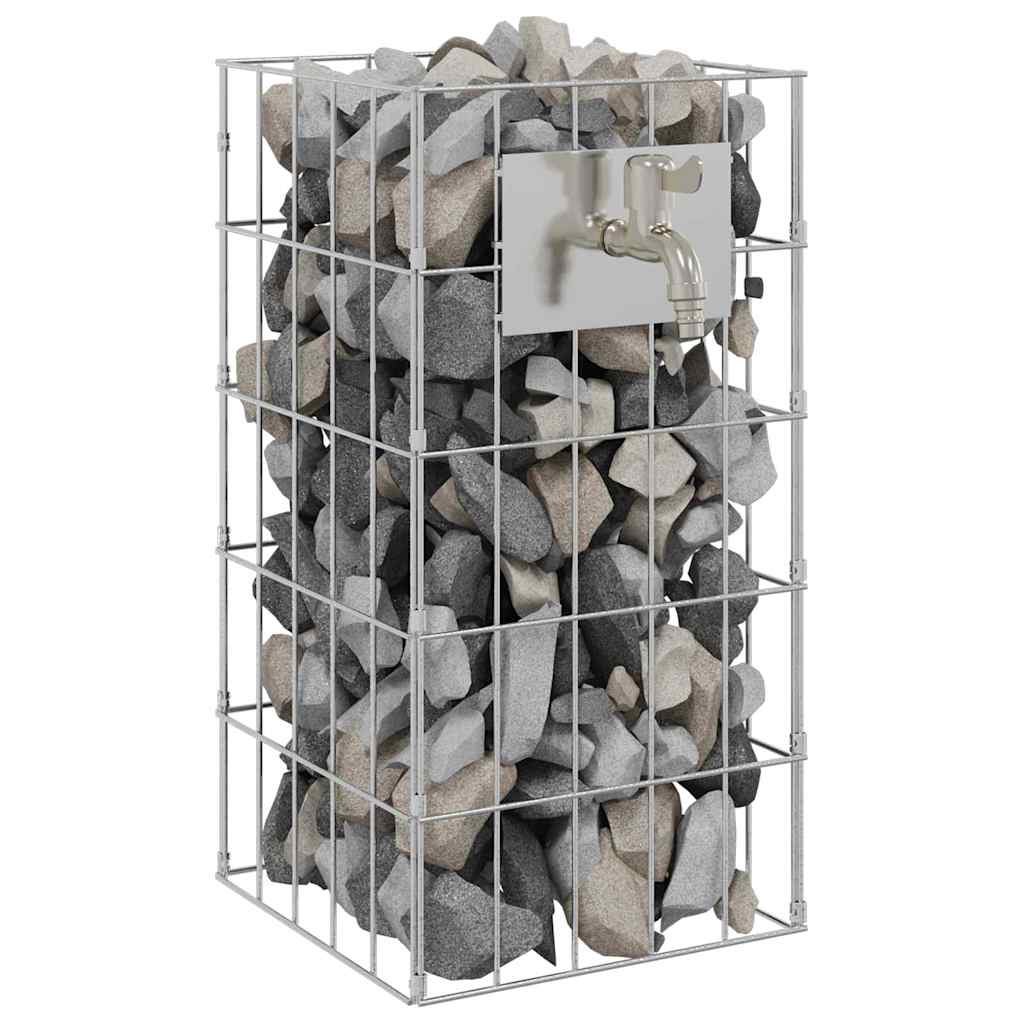 Gabionen Wasserhahn Silber 26 x 25 x 50 cm Edelstahl