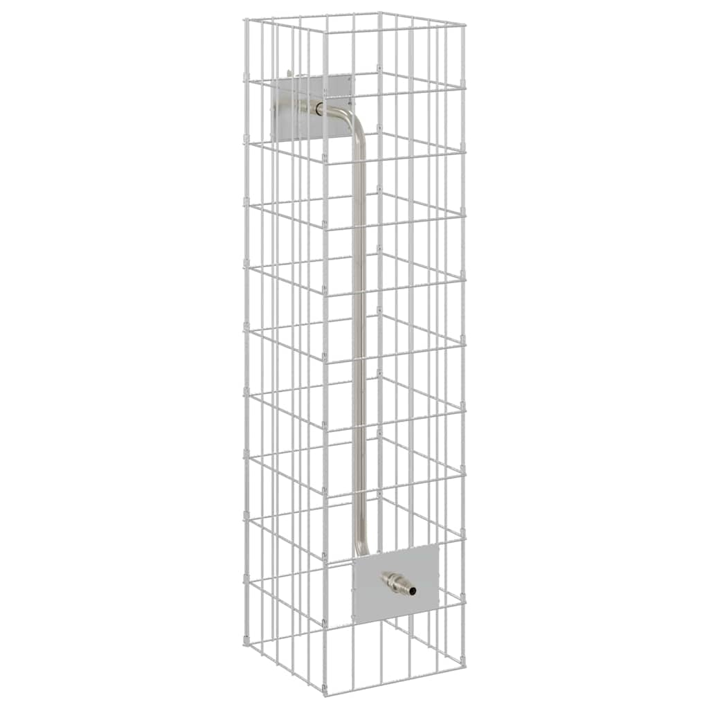 Gabionen Wasserhahn Silber 25 x 25 x 100 cm Edelstahl