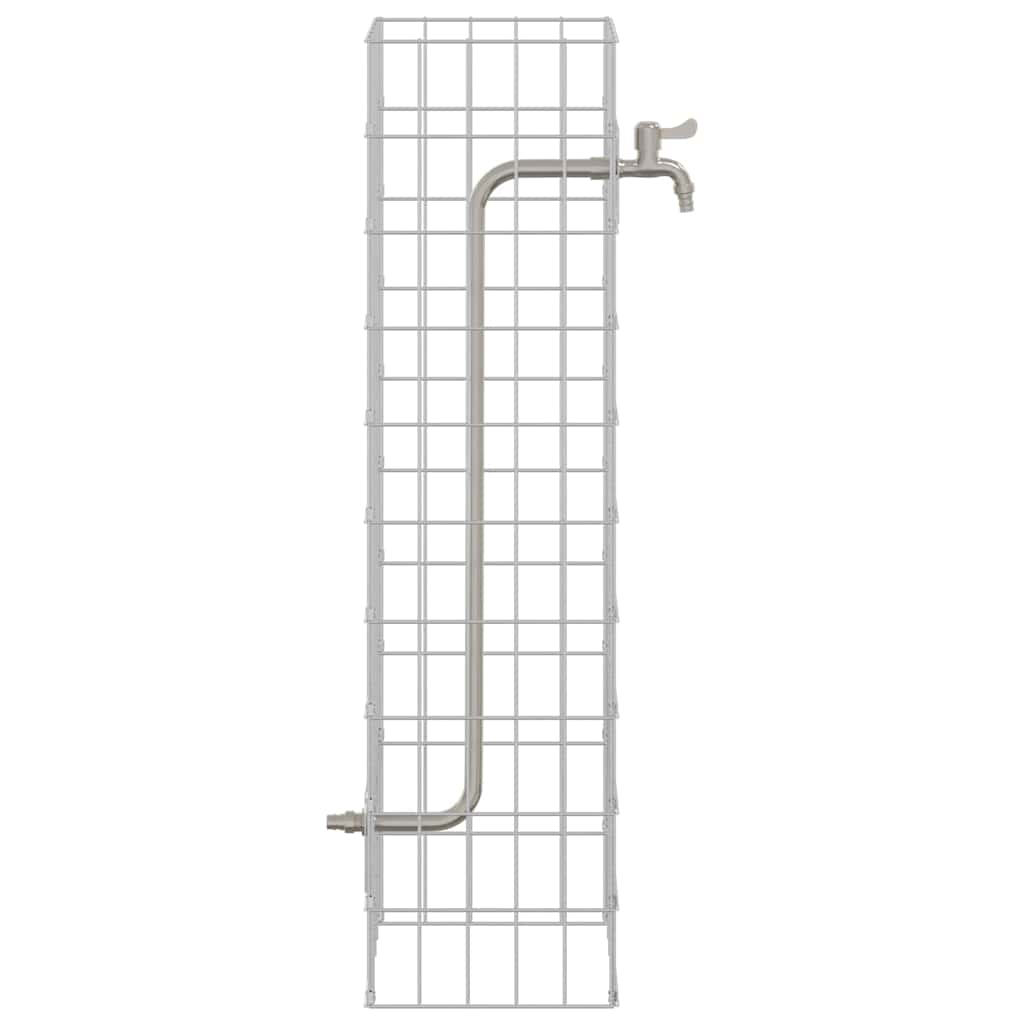 Gabionen Wasserhahn Silber 25 x 25 x 100 cm Edelstahl