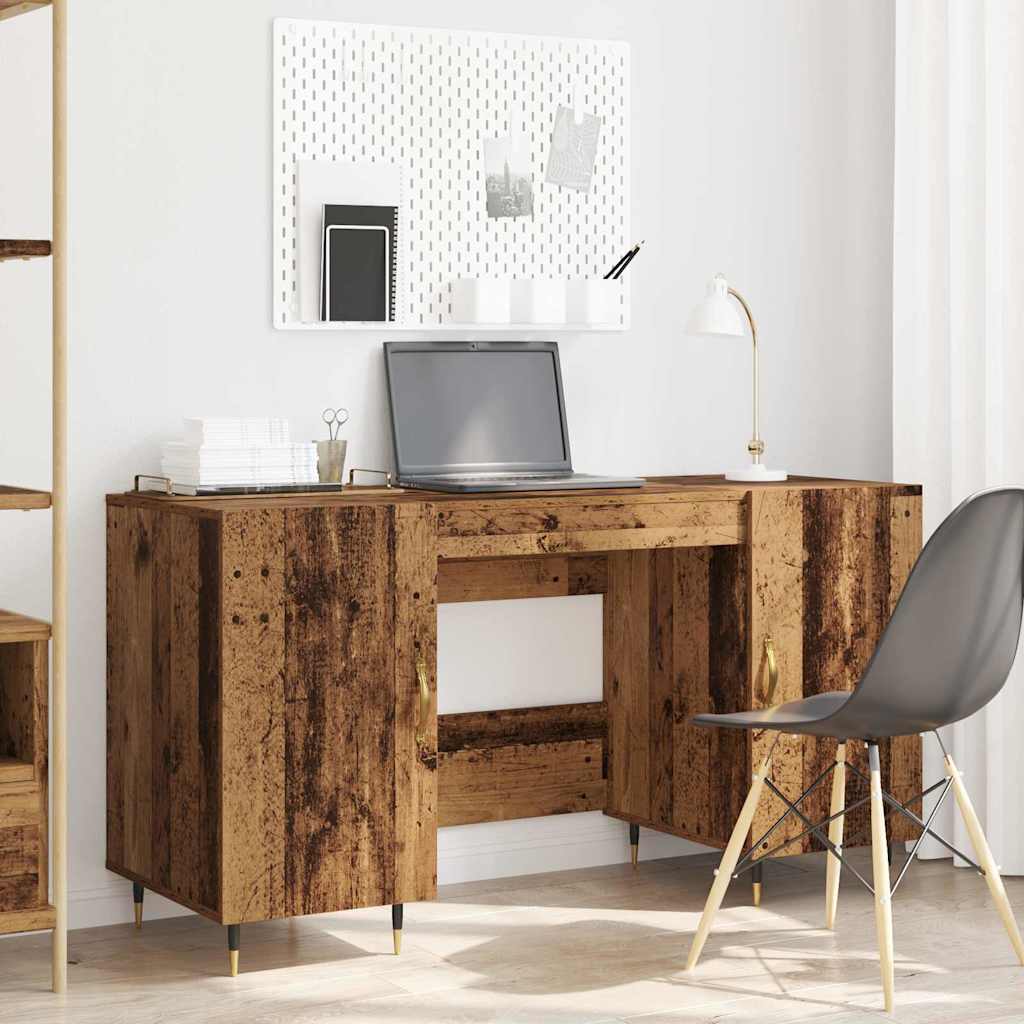 Desk with Shelf Reclaimed Wood 140 x 50 x 75 cm Engineered Wood