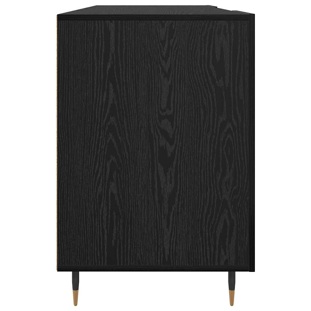 Desk with Shelf Black Oak Effect 140 x 50 x 75 cm