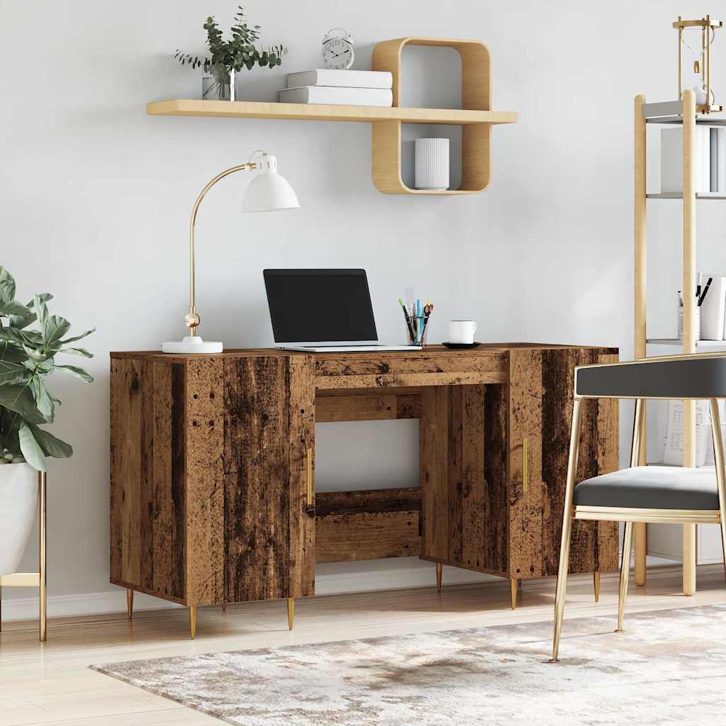 Desk with Shelf Reclaimed Wood 140 x 50 x 75 cm Engineered Wood
