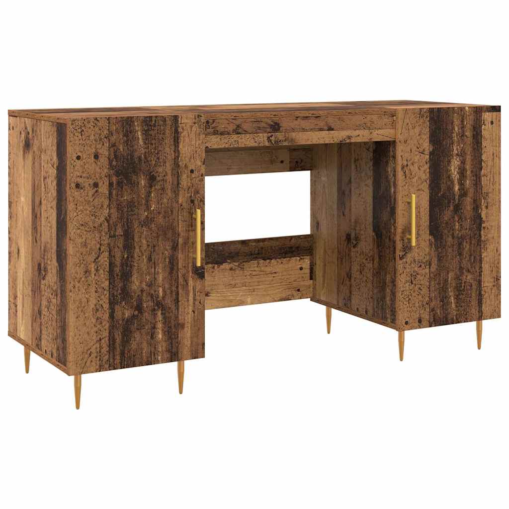 Desk with Shelf Reclaimed Wood 140 x 50 x 75 cm Engineered Wood