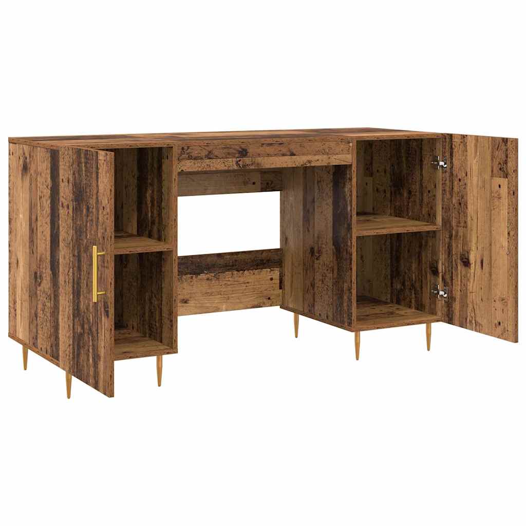 Desk with Shelf Reclaimed Wood 140 x 50 x 75 cm Engineered Wood