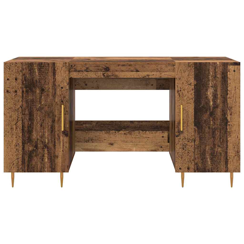 Desk with Shelf Reclaimed Wood 140 x 50 x 75 cm Engineered Wood