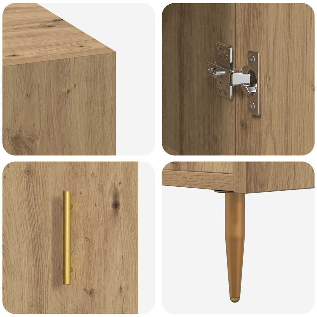 Bureau chêne Artisan 140 x 50 x 75 cm bois d'ingénierie