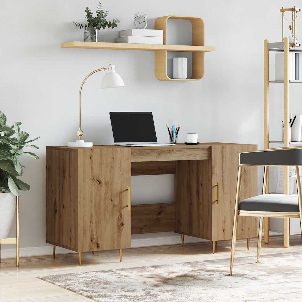 Bureau chêne Artisan 140 x 50 x 75 cm bois d'ingénierie