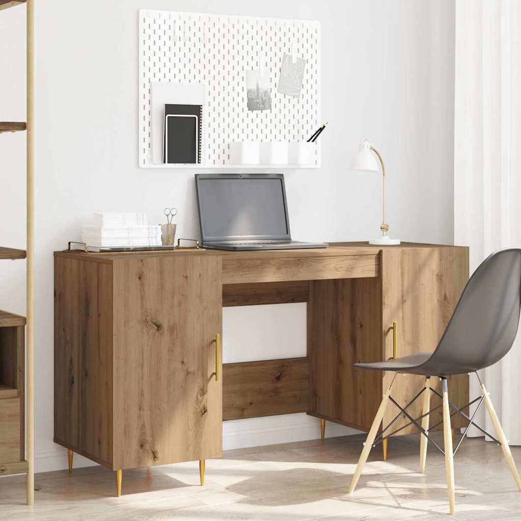 Bureau chêne Artisan 140 x 50 x 75 cm bois d'ingénierie
