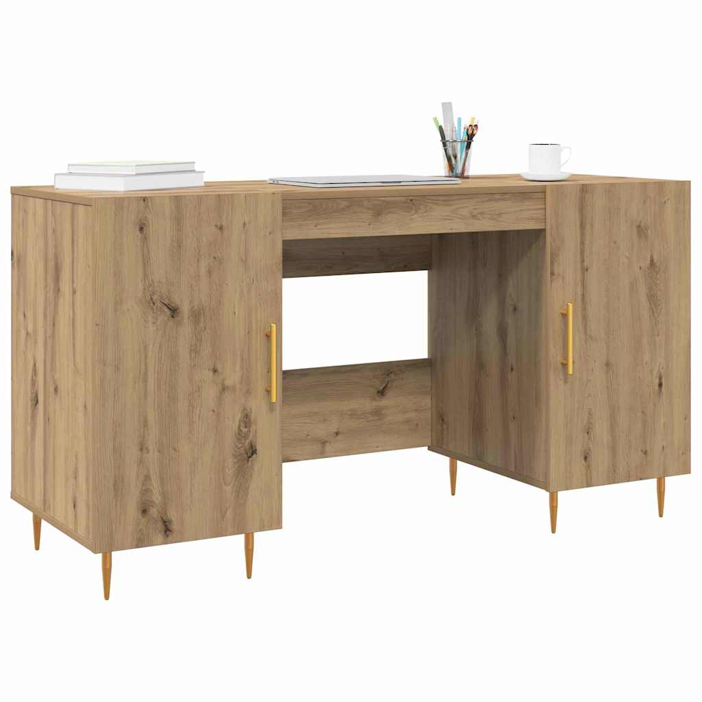 Bureau chêne Artisan 140 x 50 x 75 cm bois d'ingénierie