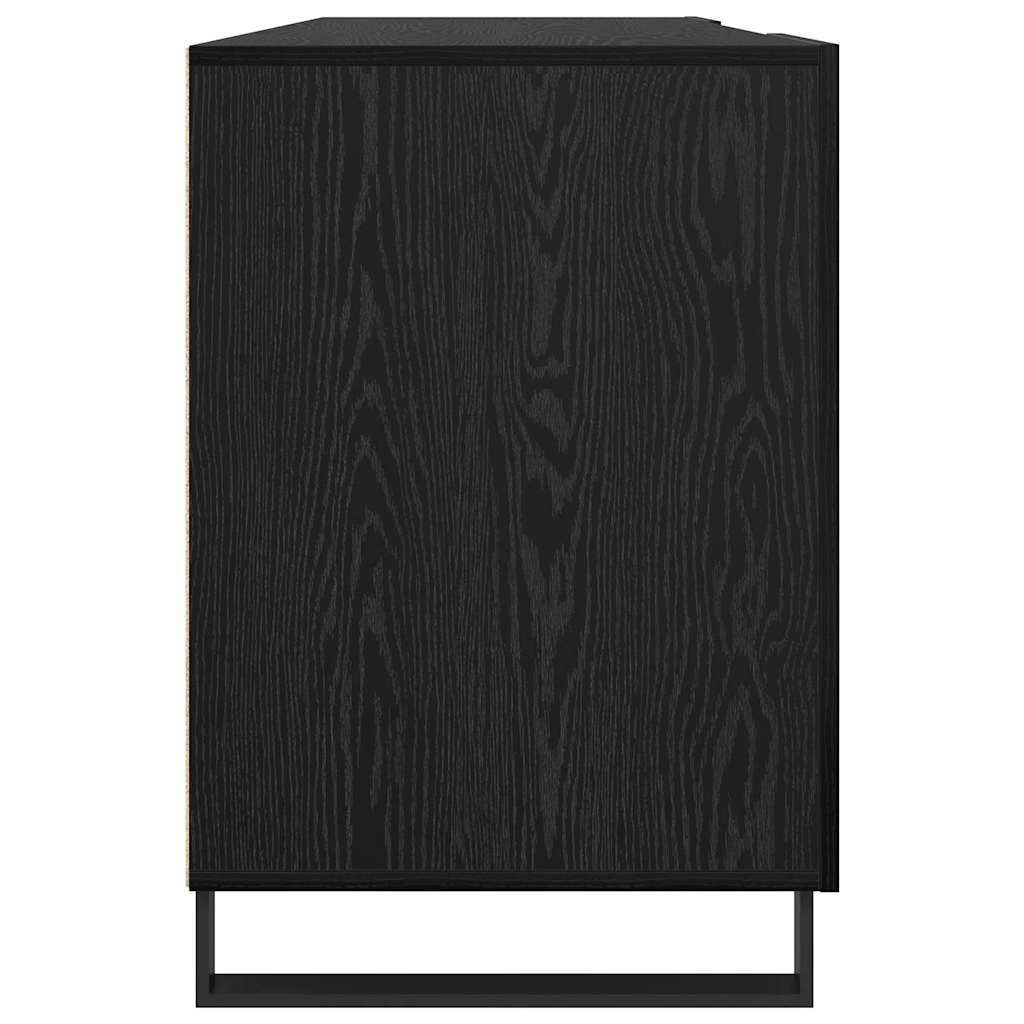 Bureau avec étagère noir aspect chêne 140 x 50 x 75 cm