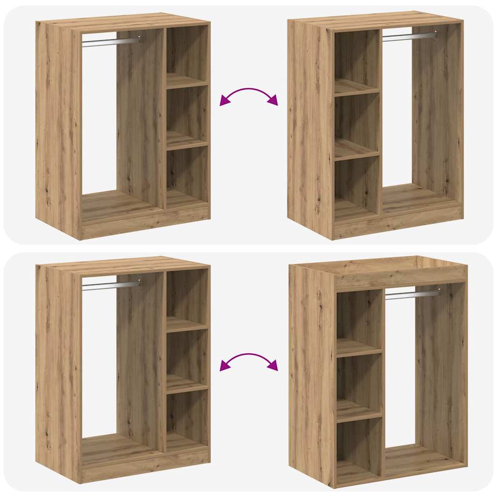 Kleiderschrank mit Regal Artisan-Eiche 77 x 48 x 102 cm