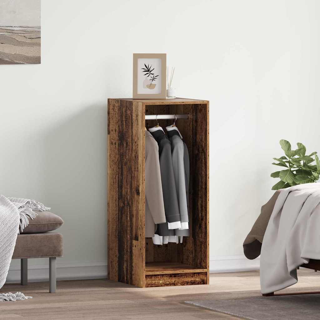 Kleiderschrank mit Regal mit Speicher Altholz 41 x 48 x 102 cm