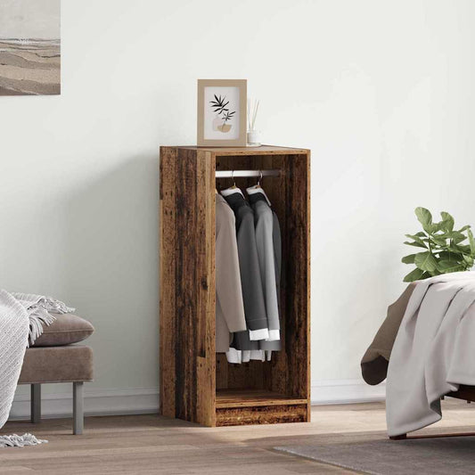 Kleiderschrank mit Regal mit Speicher Altholz 41 x 48 x 102 cm