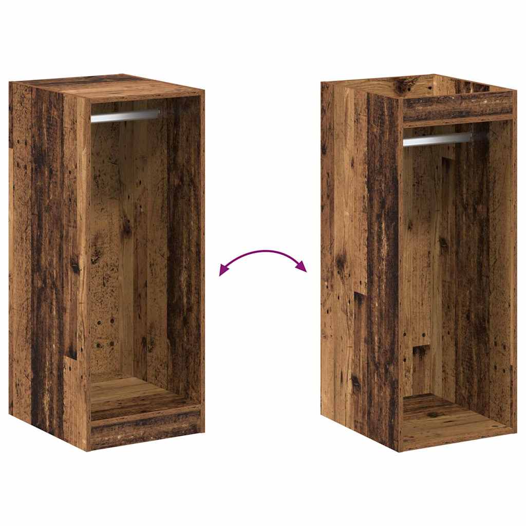 Kleiderschrank mit Regal mit Speicher Altholz 41 x 48 x 102 cm