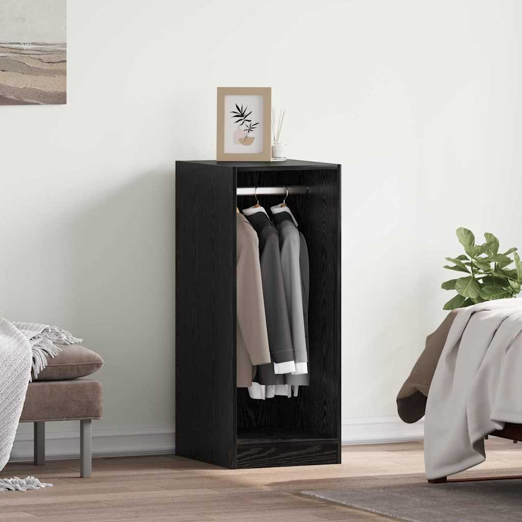 Kleiderschrank mit Regal Schwarz Eichen-Optik 41 x 48 x 102 cm