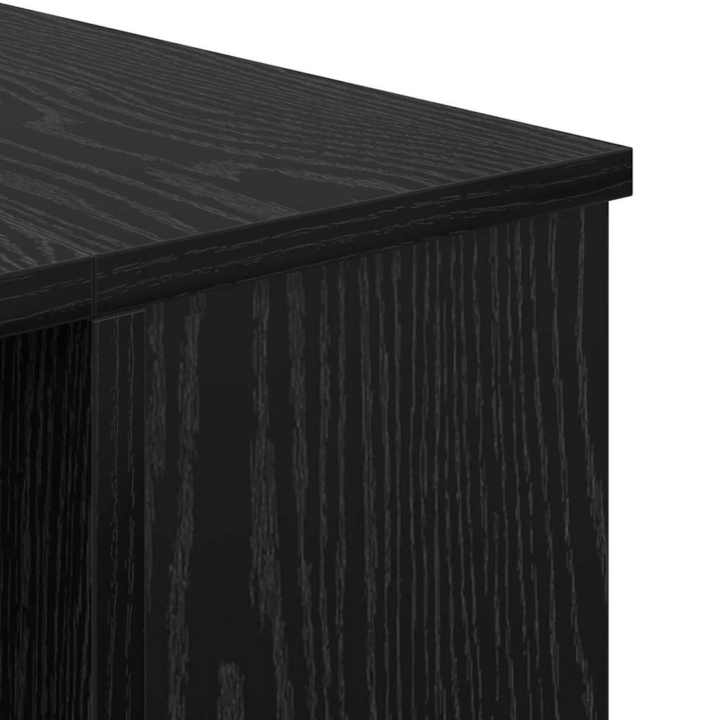 Desk with Shelf Black Oak Effect 140 x 50 x 75 cm